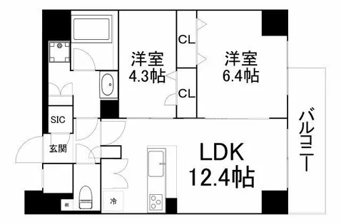 大阪府大阪市中央区内平野町1丁目【マンション】の間取り