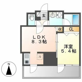 プレミアムコート葵【1402号室】の間取り