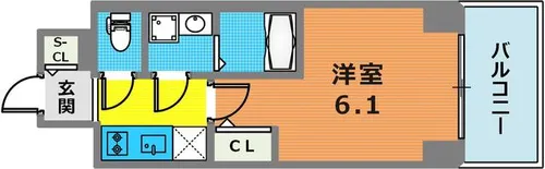エスリードザ・ランドマーク神戸【11階】の間取り