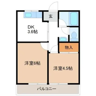 2DKの間取り画像