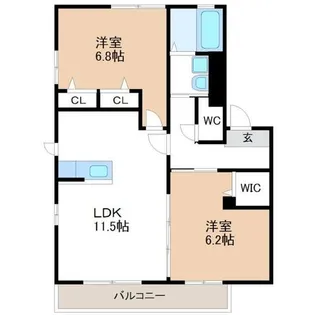 ハイム向野(ムケノ)B【2階】の間取り
