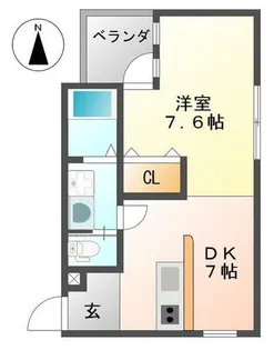 meilleur稲葉荘【302号室】の間取り