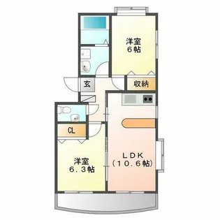 WEST COURT S棟【101号室】の間取り