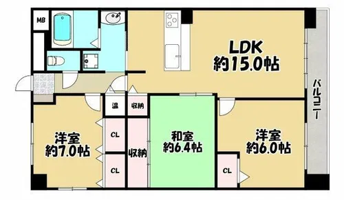 コアシティ心斎橋東【3階】の間取り