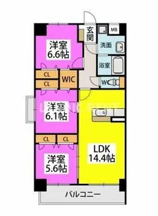 アウラ ビータ平尾【7階】の間取り