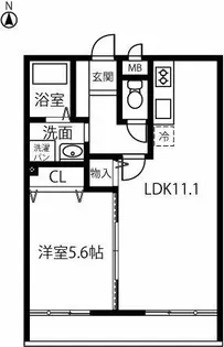 第3さくらマンション中央【8階】の間取り