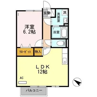 ディーフレア目川【1階】の間取り