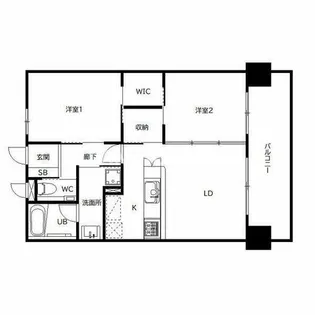 YAKUIN SQUARE【12階】の間取り