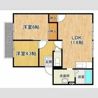 グレースヒルズシマダC・D【301号室】の間取り