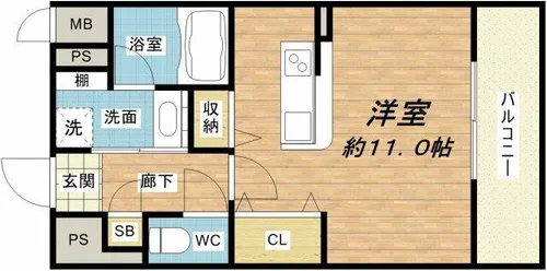 カルムクレール2.5.8【9階】の間取り