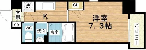 クレストタップ京橋【14階】の間取り