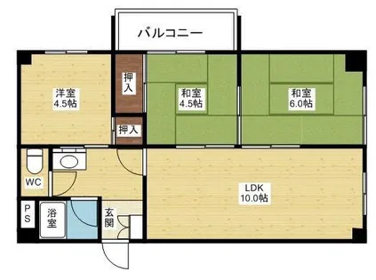 植原ユウハイツ【3階】の間取り