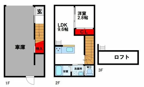 EXCEL GARAGE 小倉南B棟【1階】の間取り