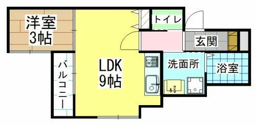 福岡県北九州市戸畑区牧山1丁目【アパート】の間取り