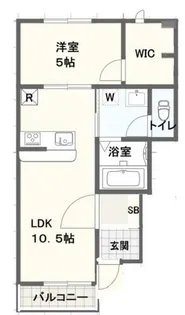 リュッケ御立中【1階】の間取り