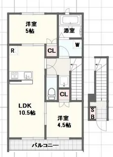 リュッケ御立中【2階】の間取り