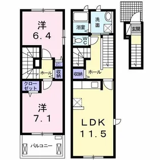 グランフローラ【201号室】の間取り