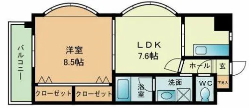 浅野ベイタワー【6階】の間取り