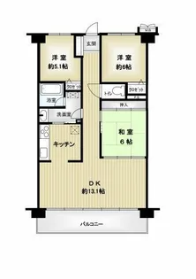 ハイム豊中上野東【4階】の間取り
