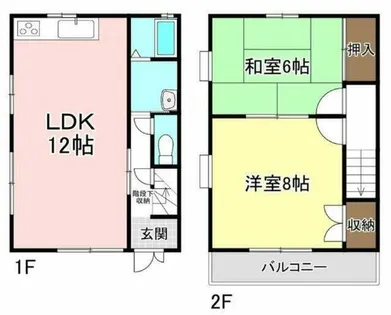愛知県豊田市市木町3丁目【テラスハウス】の間取り