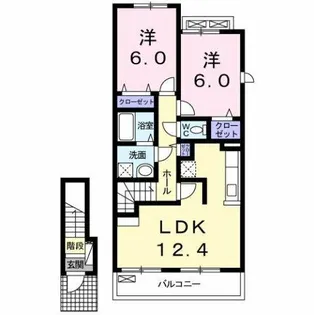カルムフラン Ⅰ【2階】の間取り