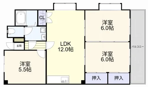 シャルム富貴【401号室】の間取り