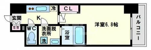 エスリード大阪上本町ブランシュ【12階】の間取り