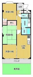 プラティークヴィラ【1階】の間取り