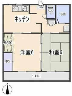 コーポ東荒子A【A201号室】の間取り