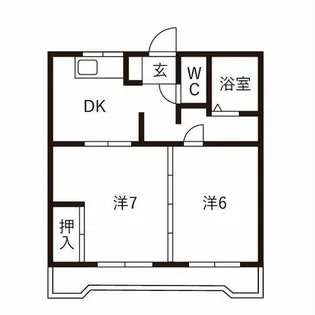 コーポ東荒子A【A201号室】の間取り