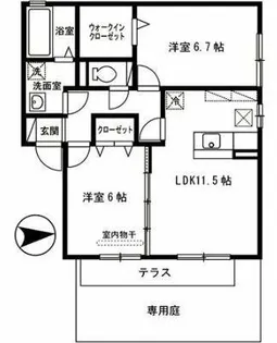 フローレンス【1階】の間取り