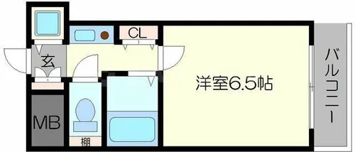 プレサンス難波WEST【6階】の間取り