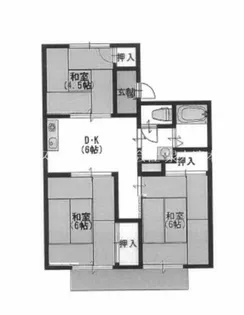 ISE伊勢住宅 我孫子6703【A203号室】の間取り