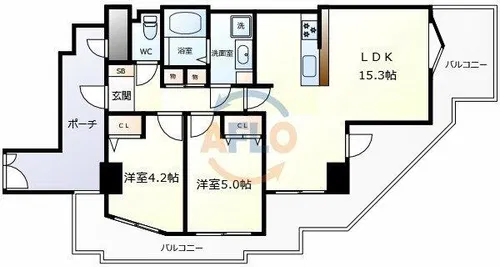 ネオコーポ阿倍野【4階】の間取り