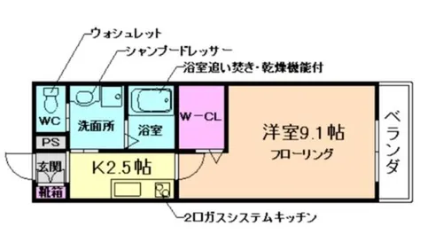 リヴェール蛍池【2階】の間取り