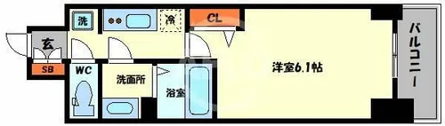 ファステート大正駅前トロフィ【7階】の間取り