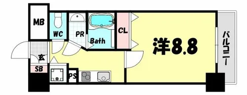 アドバンス三宮ウイングロード【8階】の間取り