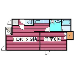 グレイス北栄【102号室】の間取り
