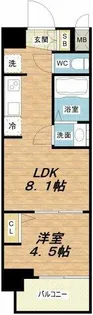 プレサンスOSAKA東成中本ハーヴィル【7階】の間取り
