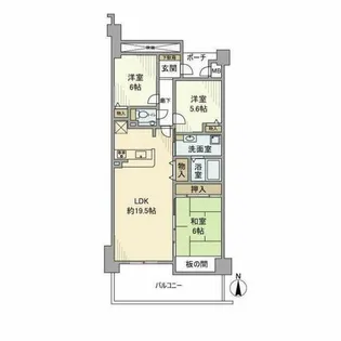 ガーデンシティーコープ金剛東1棟【3階】の間取り