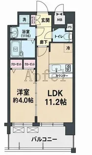 プレサンス難波元町【15階】の間取り