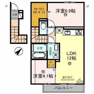 リコルド住吉【201号室】の間取り