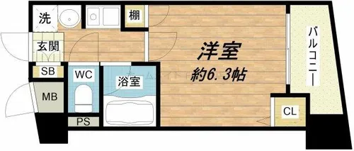 エイペックス大手通【5階】の間取り