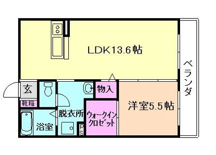 カーサ・西泉丘A棟【2階】の間取り