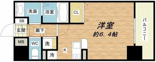 レジディア天神橋【4階】の間取り