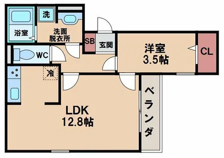 LA MAISON VERTE 西田辺【2階】の間取り
