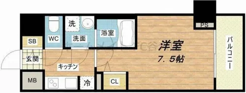 ファーストフィオーレ東梅田【5階】の間取り