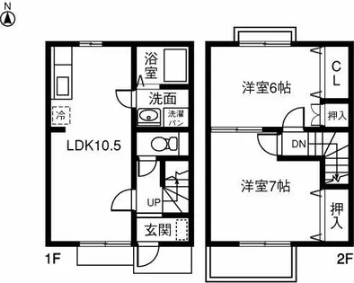 愛知県一宮市丹陽町外崎字江東【テラスハウス】の間取り