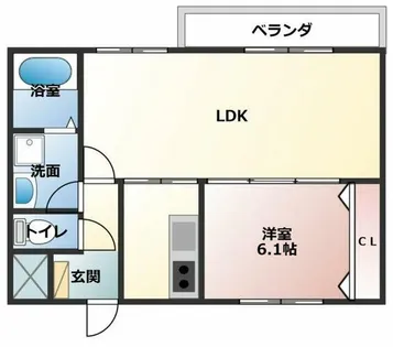 ベルバランセ大崎【1階】の間取り