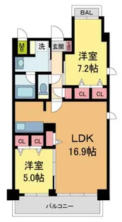 クラヴィーアさくら夙川【402号室】の間取り